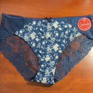 Splendid Navy Floral Lace Briefs